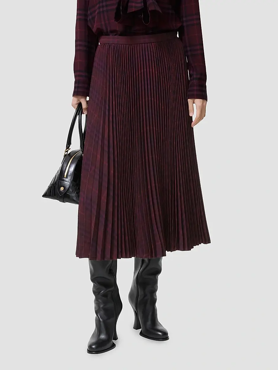 Burberry Women's Petal Pleated Wool Midi Skirt | Thumbnail 4 Burberry Women's Petal Pleated Wool Midi Skirt | Thumbnail 4
