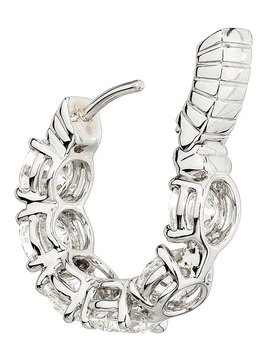 Diamonds at Saks Fifth Avenue Women's Platinum & 5.80 TCW Diamond Huggie Earrings | Thumbnail 3 Diamonds at Saks Fifth Avenue Women's Platinum & 5.80 TCW Diamond Huggie Earrings | Thumbnail 3