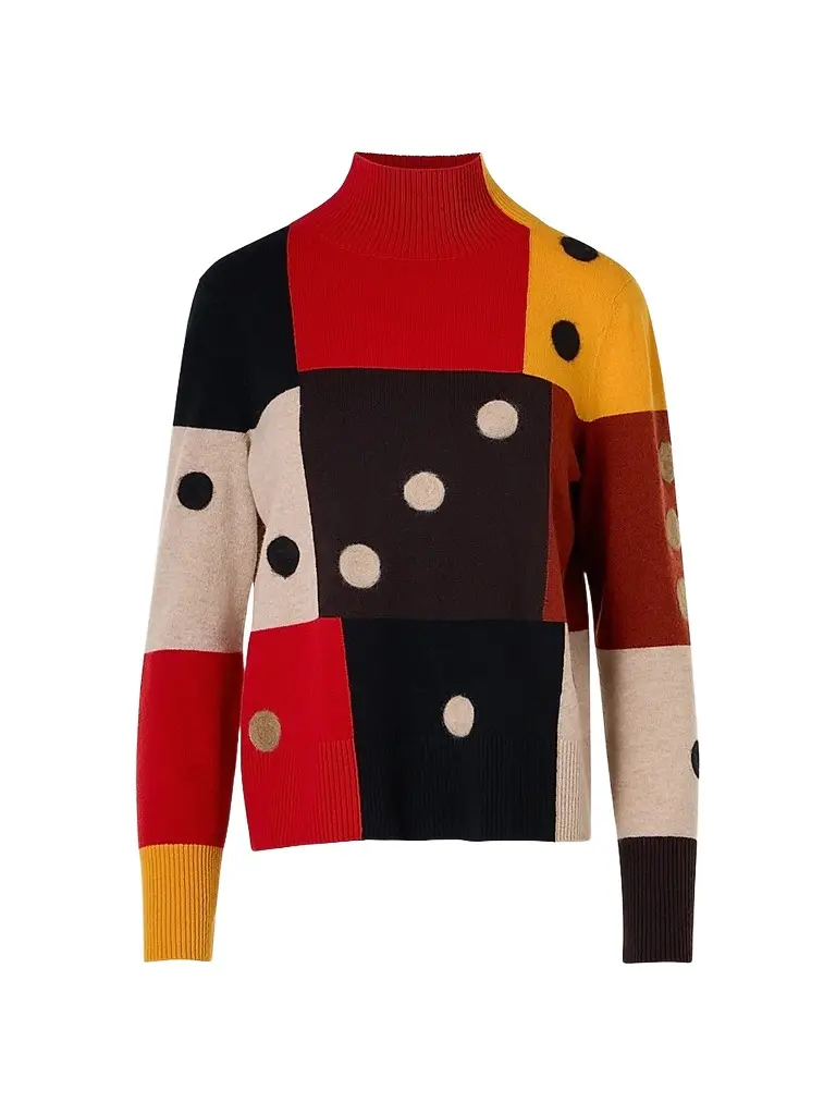 Akris punto Women's Dice Intarsia Colorblock Wool-Cashmere Sweater