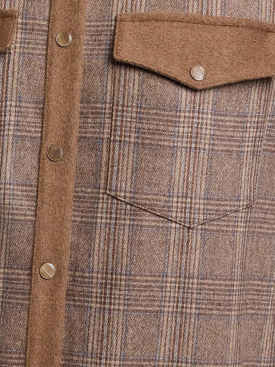 TWP Women's Lone Rider Glen Check Wool-Blend Shirt | Thumbnail 5
