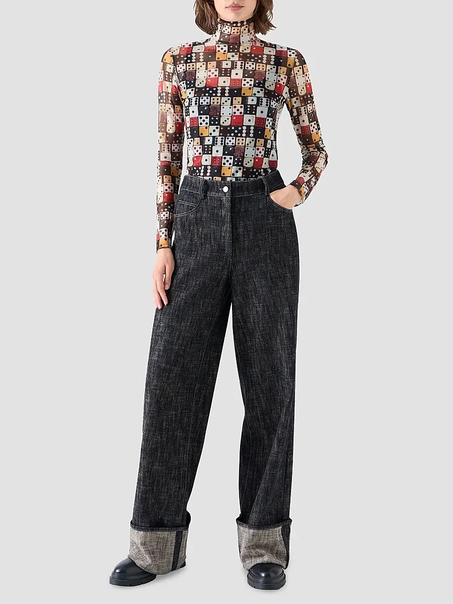 Akris punto Women's Dice Print Tulle Top | Thumbnail 2