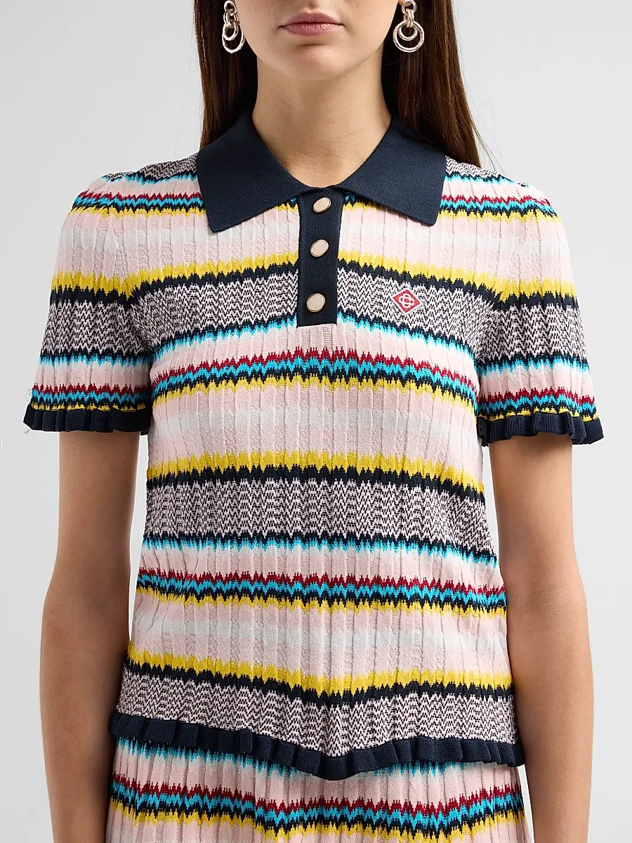 Casablanca Women's Chevron Polo Shirt | Thumbnail 5 Casablanca Women's Chevron Polo Shirt | Thumbnail 5