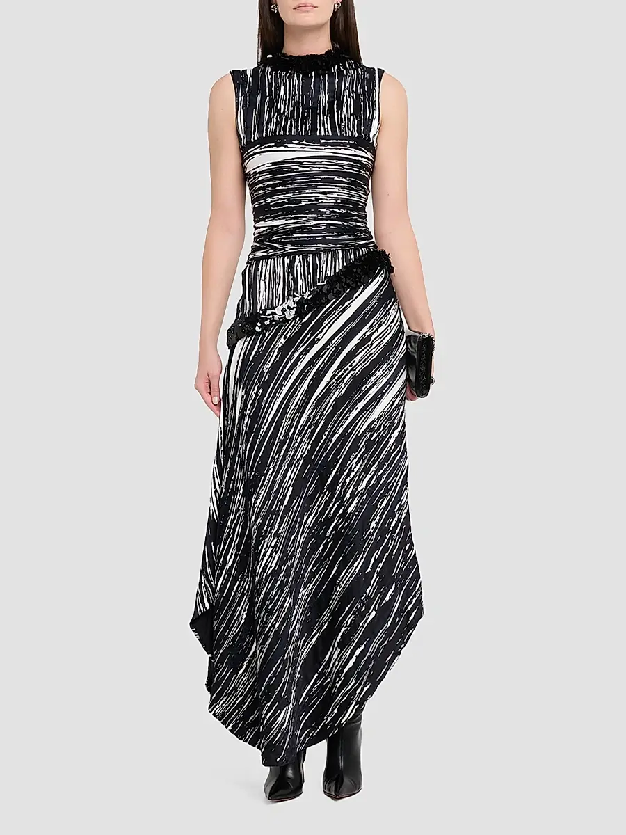 Brandon Maxwell Women's The Fiora Draped Midi Dress | Thumbnail 2 Brandon Maxwell Women's The Fiora Draped Midi Dress | Thumbnail 2