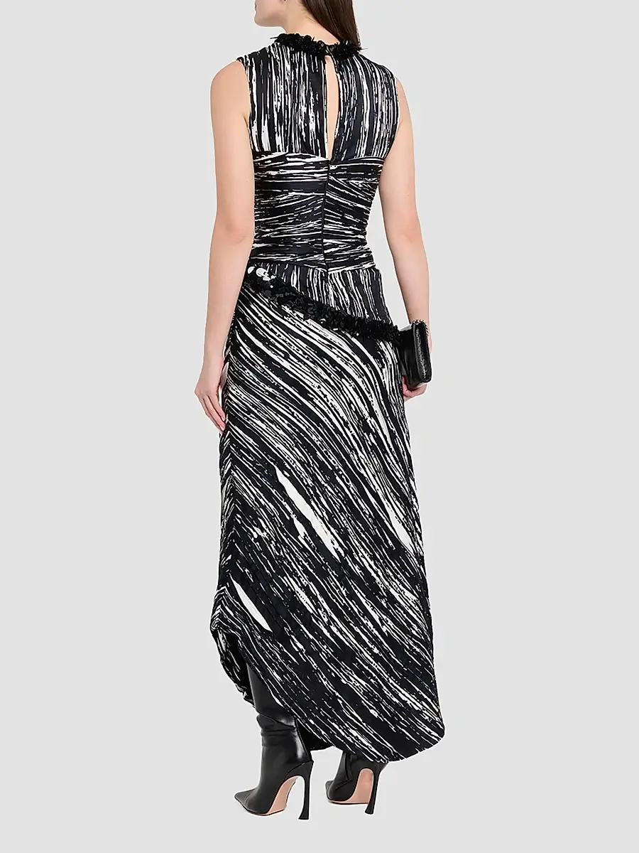 Brandon Maxwell Women's The Fiora Draped Midi Dress | Thumbnail 3 Brandon Maxwell Women's The Fiora Draped Midi Dress | Thumbnail 3