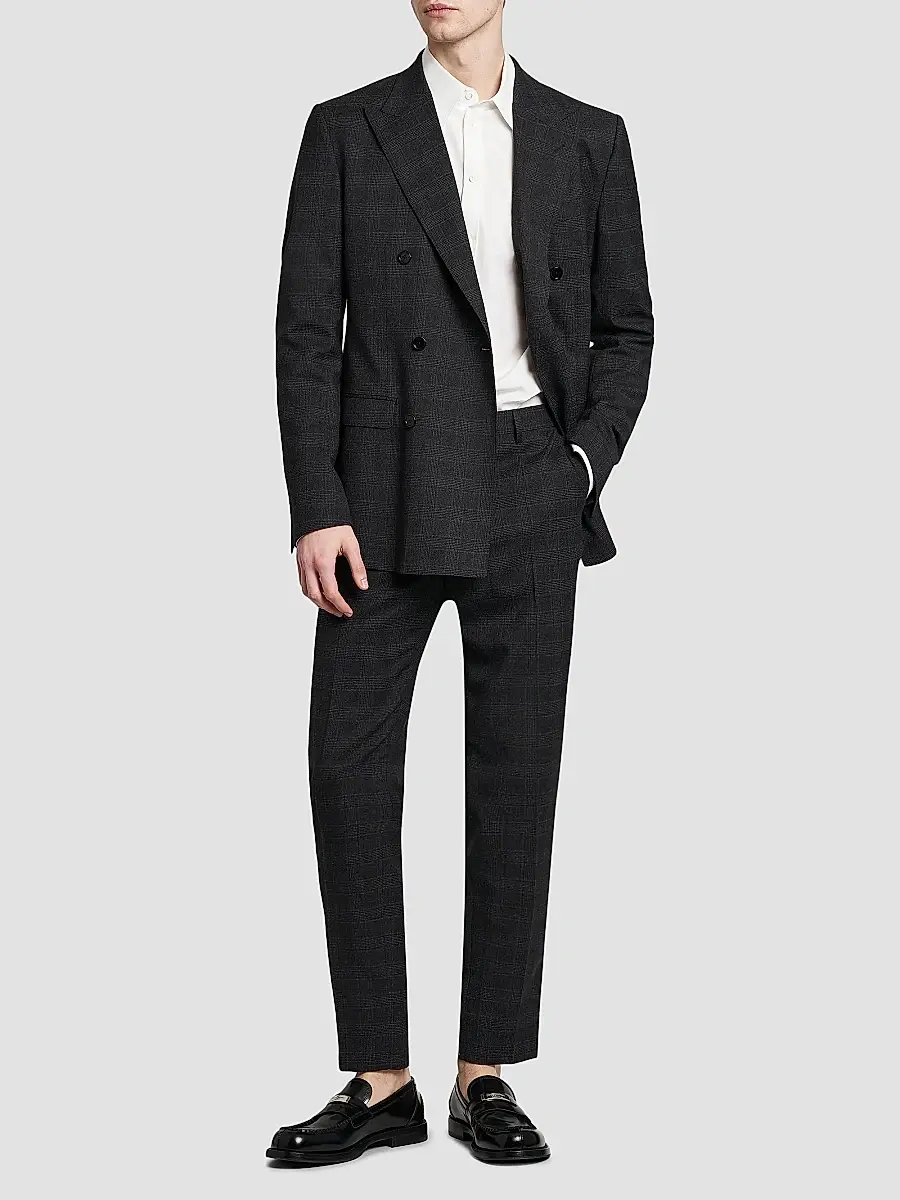 Dolce & Gabbana Men's Plaid Wool-Blend Double-Breasted Suit | Thumbnail 2 Dolce & Gabbana Men's Plaid Wool-Blend Double-Breasted Suit | Thumbnail 2