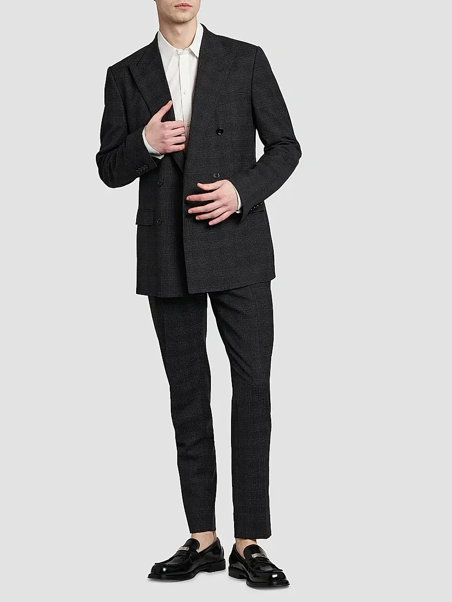 Dolce & Gabbana Men's Plaid Wool-Blend Double-Breasted Suit | Thumbnail 3 Dolce & Gabbana Men's Plaid Wool-Blend Double-Breasted Suit | Thumbnail 3