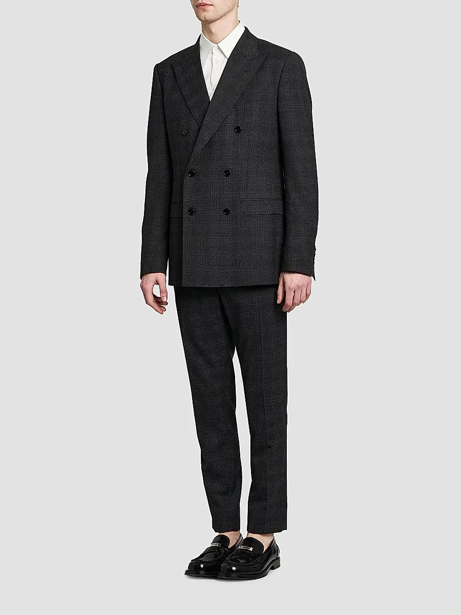 Dolce & Gabbana Men's Plaid Wool-Blend Double-Breasted Suit | Thumbnail 4 Dolce & Gabbana Men's Plaid Wool-Blend Double-Breasted Suit | Thumbnail 4