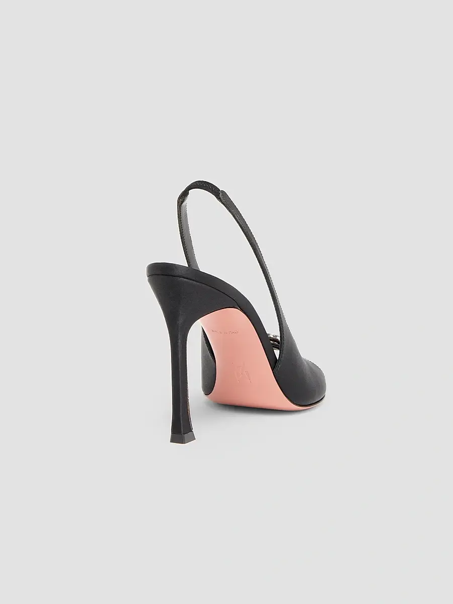 Amina Muaddi Women's Camelia 95MM Silk Satin Slingback Sandals | Thumbnail 3 Amina Muaddi Women's Camelia 95MM Silk Satin Slingback Sandals | Thumbnail 3