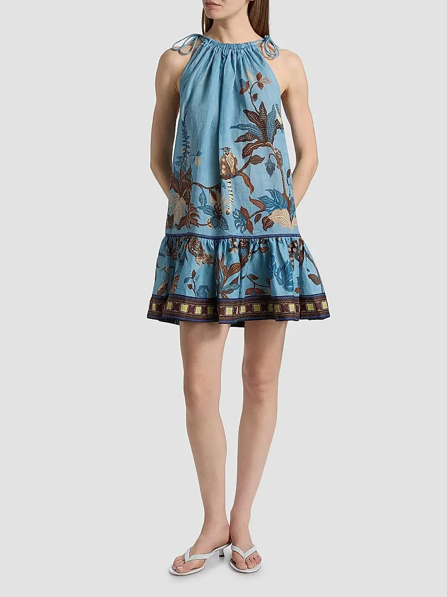 ALÉMAIS Women's Georgie Printed Drop-Waist Minidress | Thumbnail 2 ALÉMAIS Women's Georgie Printed Drop-Waist Minidress | Thumbnail 2