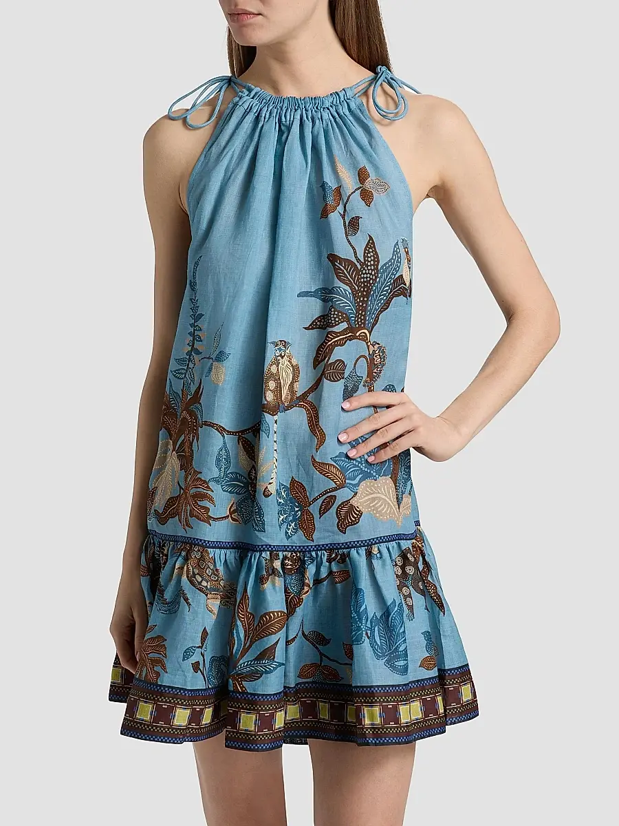 ALÉMAIS Women's Georgie Printed Drop-Waist Minidress | Thumbnail 3 ALÉMAIS Women's Georgie Printed Drop-Waist Minidress | Thumbnail 3