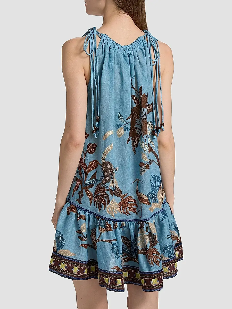 ALÉMAIS Women's Georgie Printed Drop-Waist Minidress | Thumbnail 5 ALÉMAIS Women's Georgie Printed Drop-Waist Minidress | Thumbnail 5