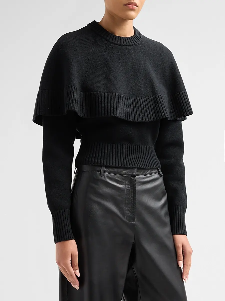 Ronny Kobo Women's Evian Layered Cape Sweater | Thumbnail 4 Ronny Kobo Women's Evian Layered Cape Sweater | Thumbnail 4