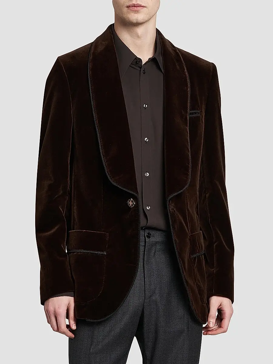 Dolce & Gabbana Men's Smoking Velvet Jacket | Thumbnail 3 Dolce & Gabbana Men's Smoking Velvet Jacket | Thumbnail 3