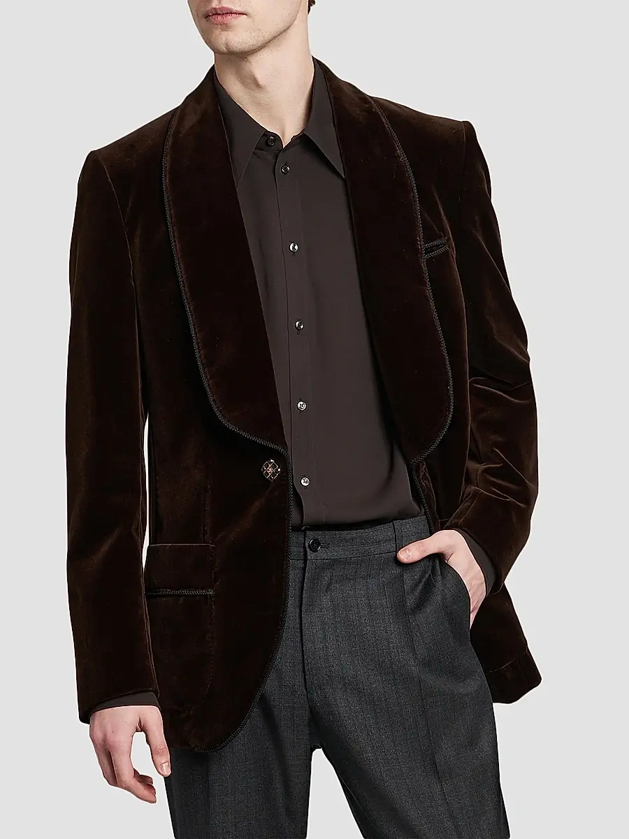 Dolce & Gabbana Men's Smoking Velvet Jacket | Thumbnail 4 Dolce & Gabbana Men's Smoking Velvet Jacket | Thumbnail 4