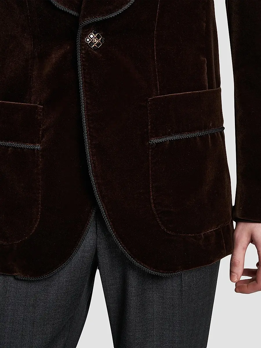 Dolce & Gabbana Men's Smoking Velvet Jacket | Thumbnail 6 Dolce & Gabbana Men's Smoking Velvet Jacket | Thumbnail 6