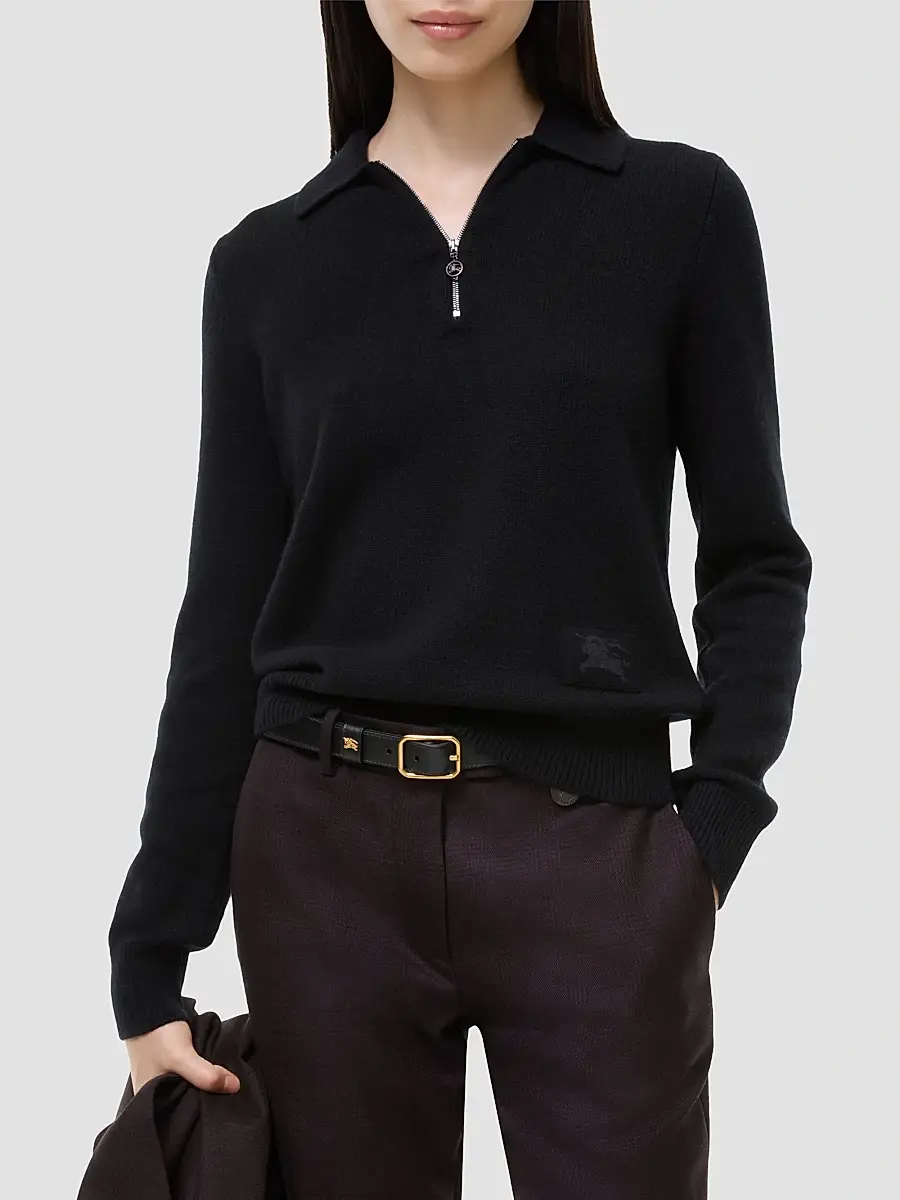 Burberry Women's Cait Cashmere Quarter-Zip Sweater | Thumbnail 2 Burberry Women's Cait Cashmere Quarter-Zip Sweater | Thumbnail 2