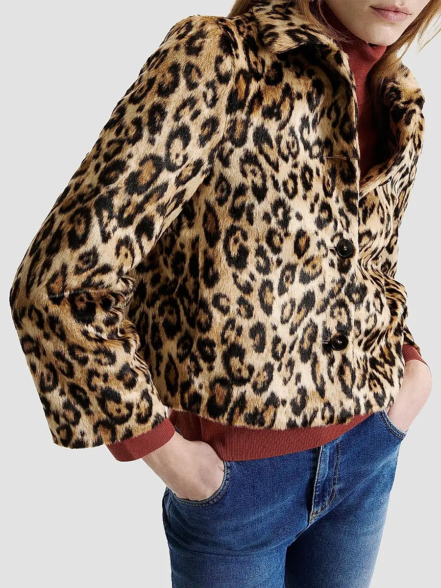 Marella Women's Boxy Pony Skin Print Jersey Jacket | Thumbnail 3 Marella Women's Boxy Pony Skin Print Jersey Jacket | Thumbnail 3