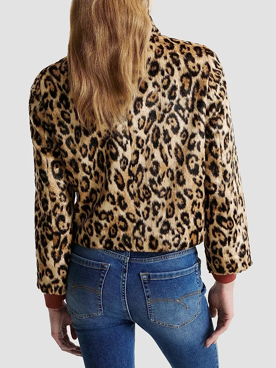 Marella Women's Boxy Pony Skin Print Jersey Jacket | Thumbnail 4 Marella Women's Boxy Pony Skin Print Jersey Jacket | Thumbnail 4