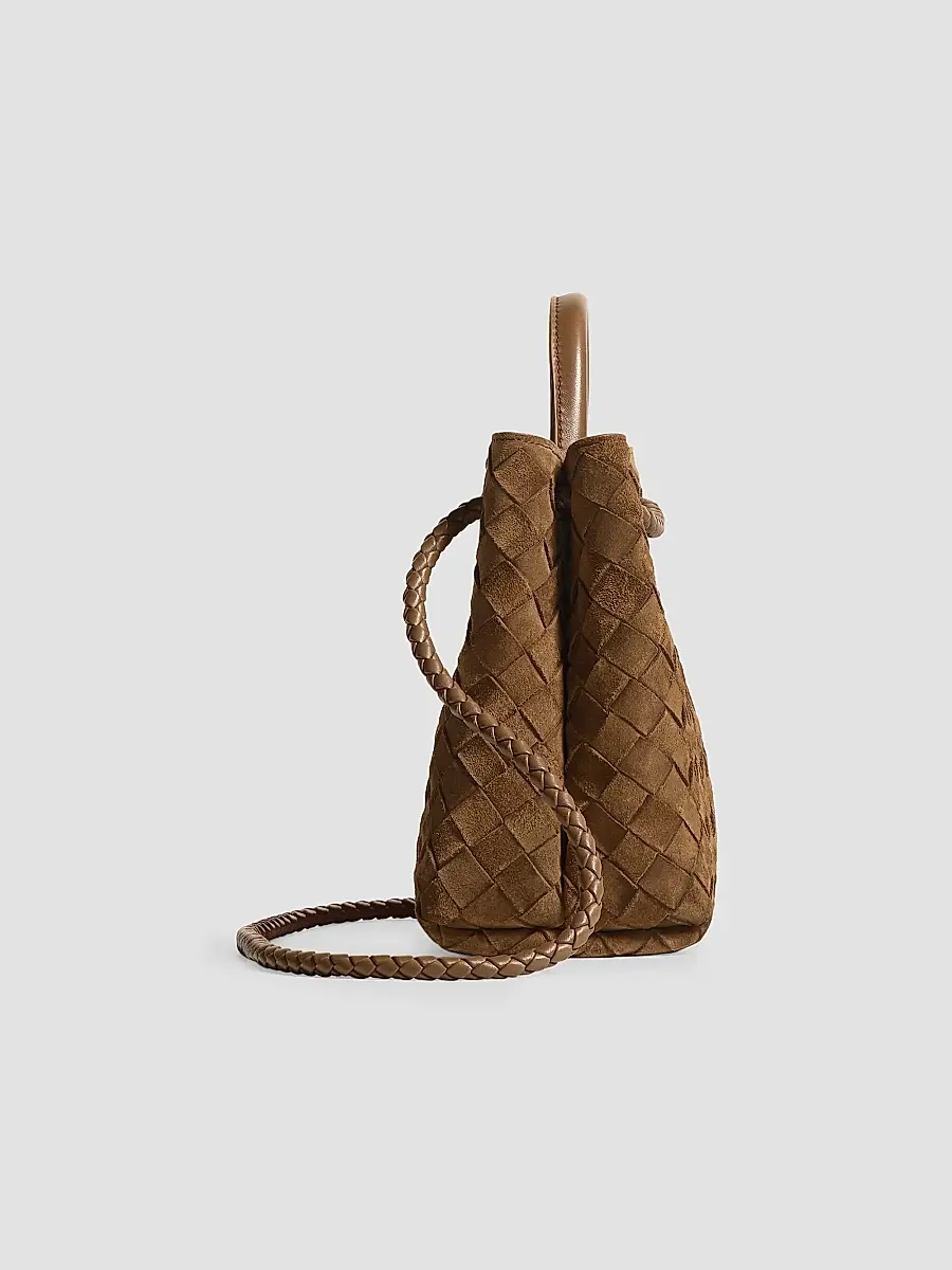 Bottega Veneta Women's Andiamo Small Intrecciato-Suede Top Handle Bag | Thumbnail 6 Bottega Veneta Women's Andiamo Small Intrecciato-Suede Top Handle Bag | Thumbnail 6
