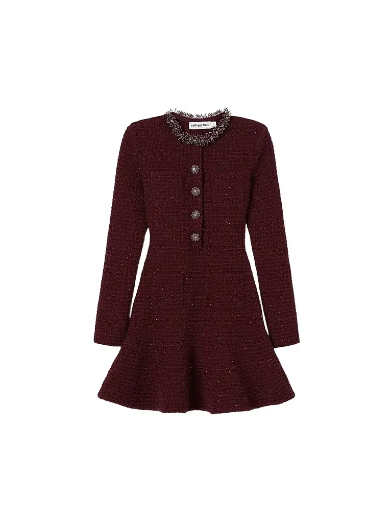 Women's Embellished Textured-Knit Mini Dress Women's Embellished Textured-Knit Mini Dress