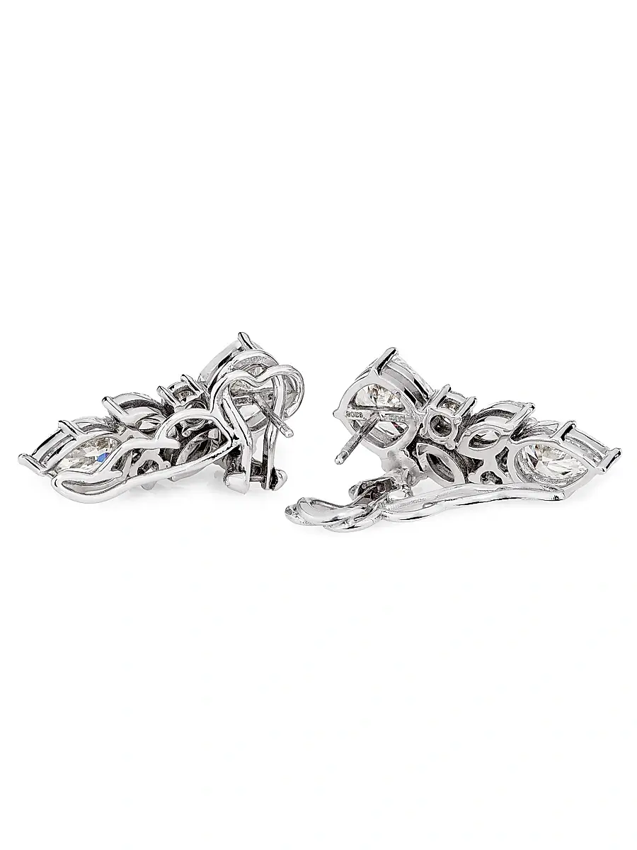 Diamonds at Saks Fifth Avenue Women's Platinum & 12.49 TCW Diamond Ear Climbers | Thumbnail 3