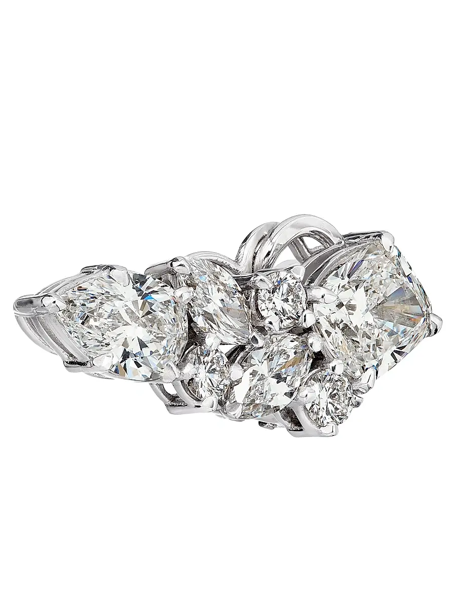Diamonds at Saks Fifth Avenue Women's Platinum & 12.49 TCW Diamond Ear Climbers | Thumbnail 4