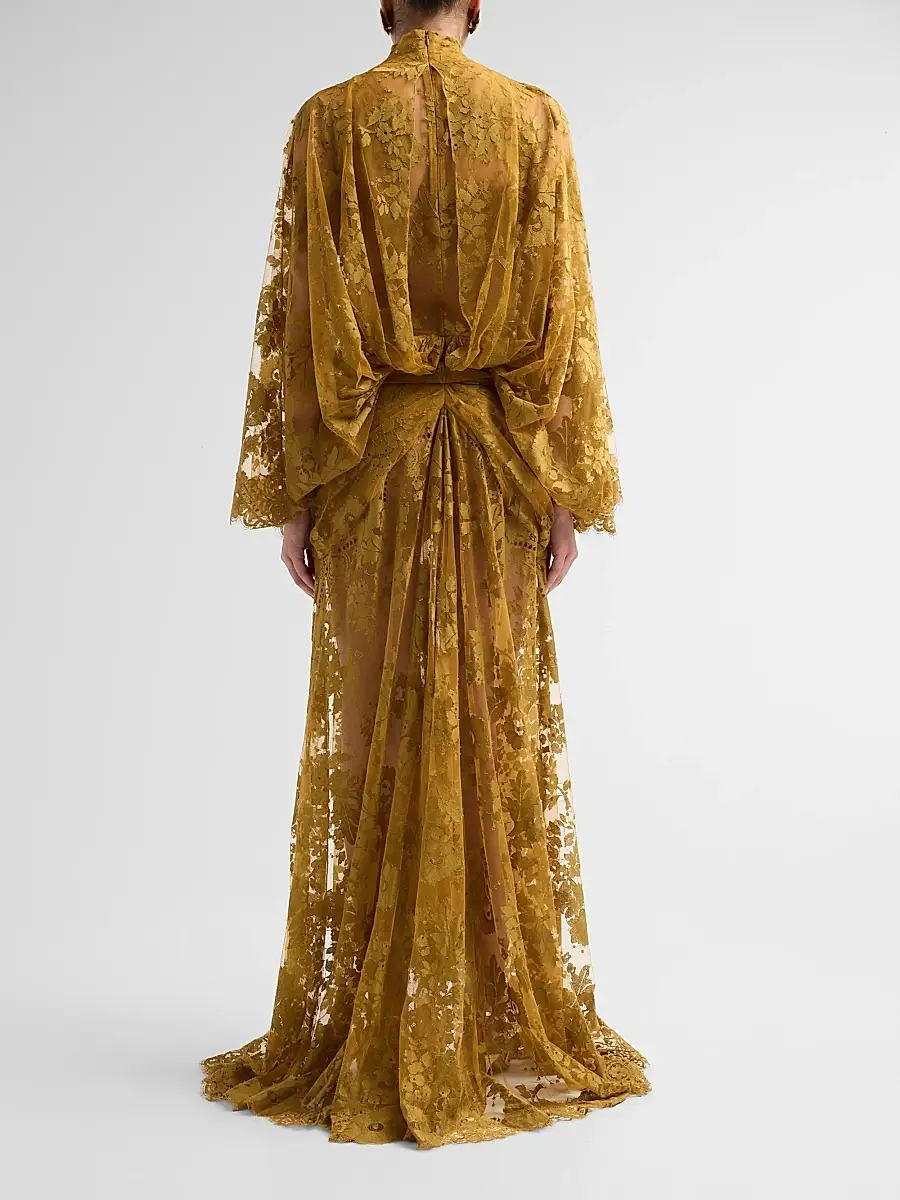 Zimmermann Women's Ascent Ruched Lace Batwing Gown | Thumbnail 3 Zimmermann Women's Ascent Ruched Lace Batwing Gown | Thumbnail 3