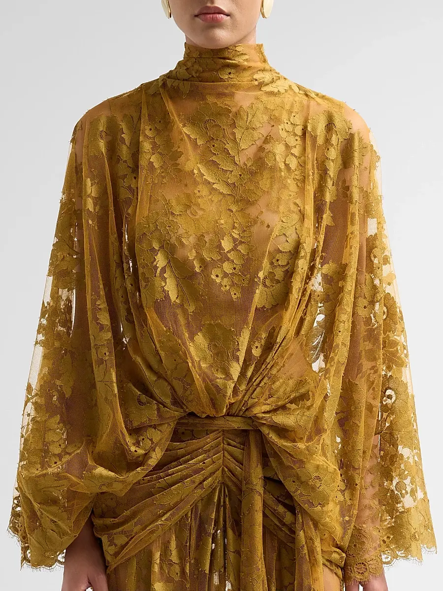 Zimmermann Women's Ascent Ruched Lace Batwing Gown | Thumbnail 5 Zimmermann Women's Ascent Ruched Lace Batwing Gown | Thumbnail 5