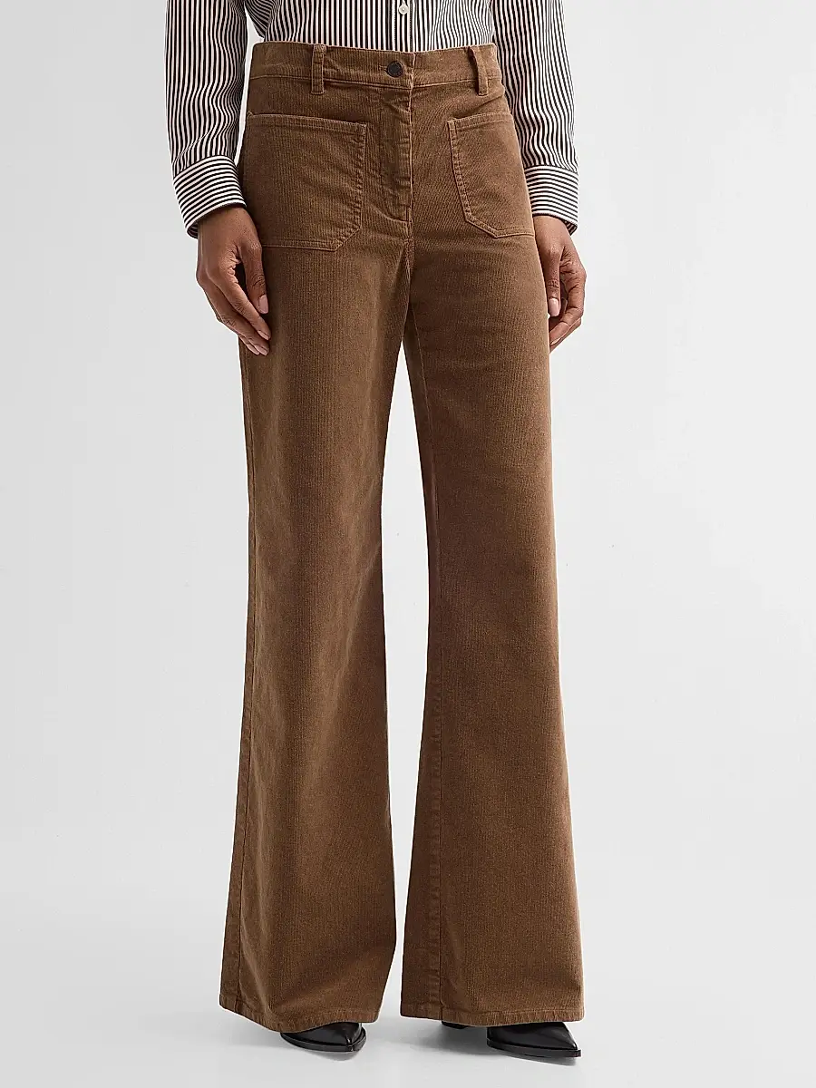 Nili Lotan Women's Florence Flared Cotton-Blend Corduroy Pants | Thumbnail 4 Nili Lotan Women's Florence Flared Cotton-Blend Corduroy Pants | Thumbnail 4