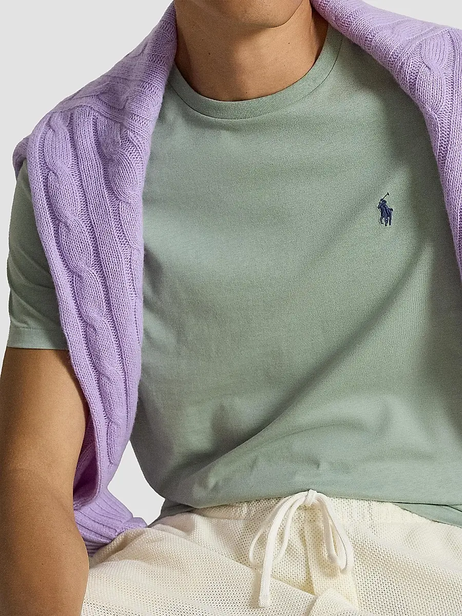 Polo Ralph Lauren Men's Custom-Slim-Fit Jersey Crewneck T-Shirt | Thumbnail 4 Polo Ralph Lauren Men's Custom-Slim-Fit Jersey Crewneck T-Shirt | Thumbnail 4