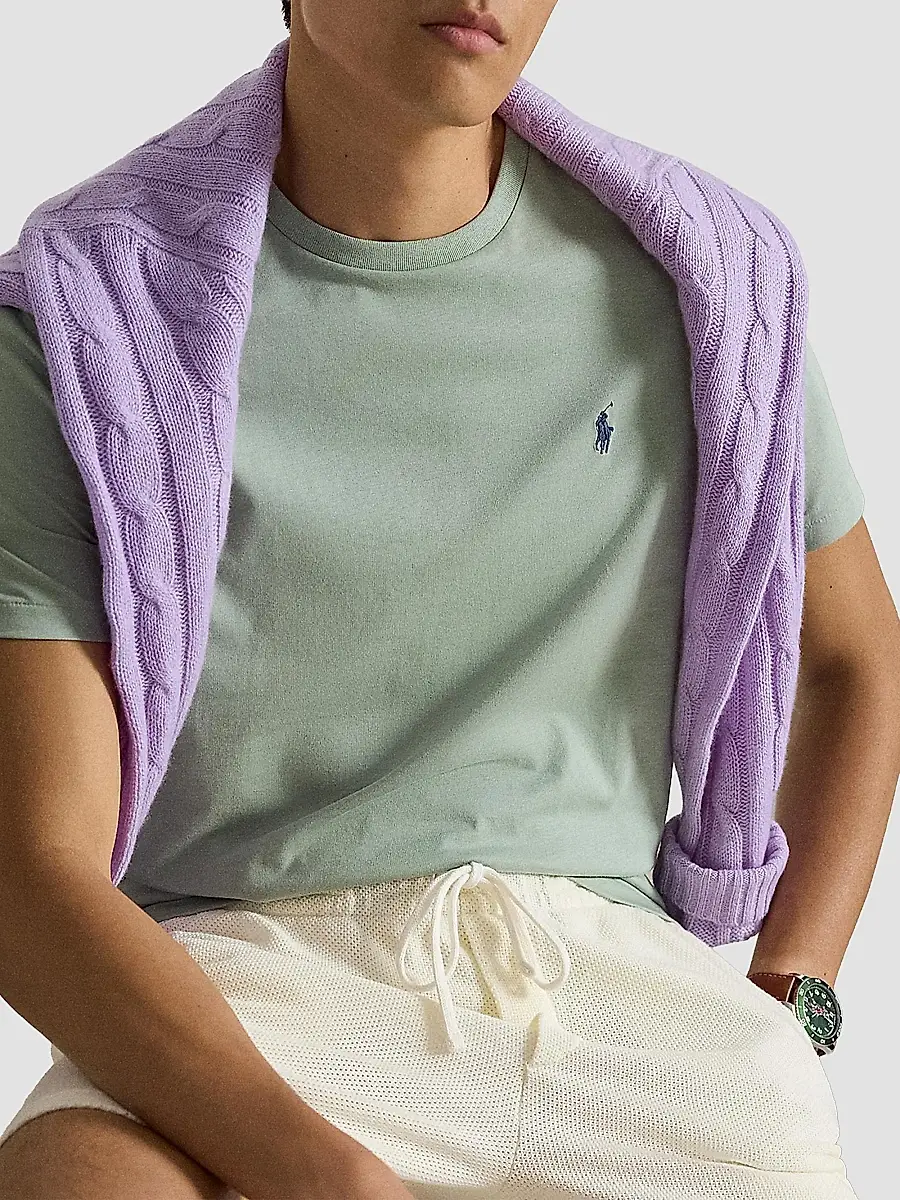 Polo Ralph Lauren Men's Custom-Slim-Fit Jersey Crewneck T-Shirt | Thumbnail 5 Polo Ralph Lauren Men's Custom-Slim-Fit Jersey Crewneck T-Shirt | Thumbnail 5