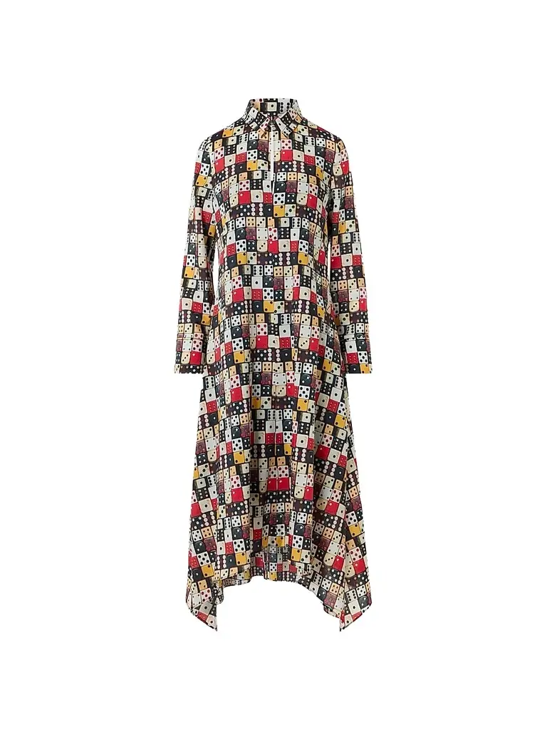 Akris punto Women's Small Dice-Print Wool Shirtdress