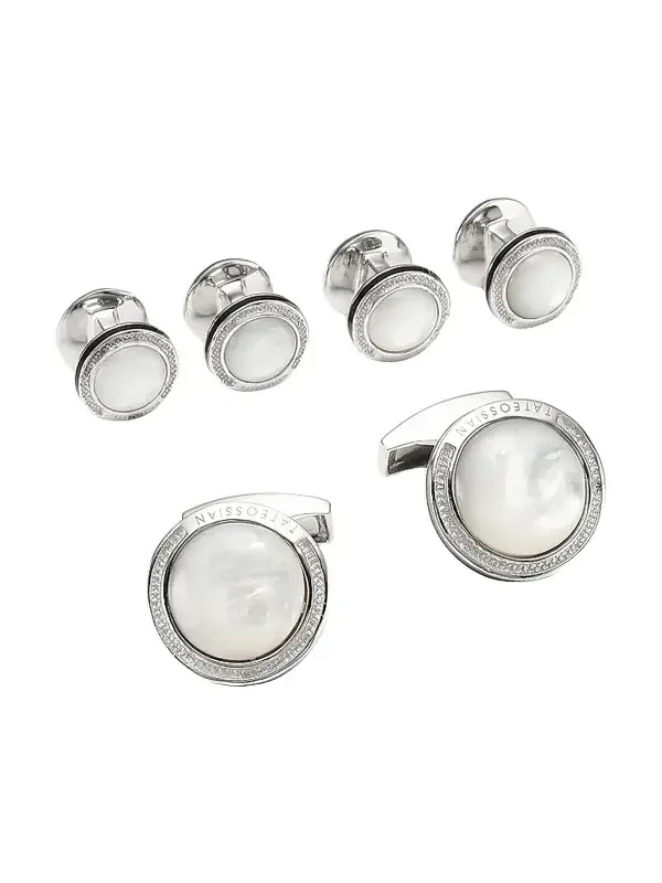 Men's Six-Piece Round Shirt Studs and Cufflinks Set
