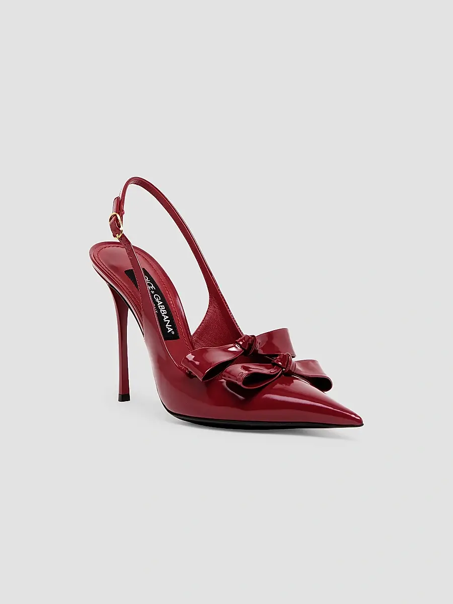 Dolce & Gabbana Women's 90MM Patent Leather Slingback Pumps | Thumbnail 3 Dolce & Gabbana Women's 90MM Patent Leather Slingback Pumps | Thumbnail 3