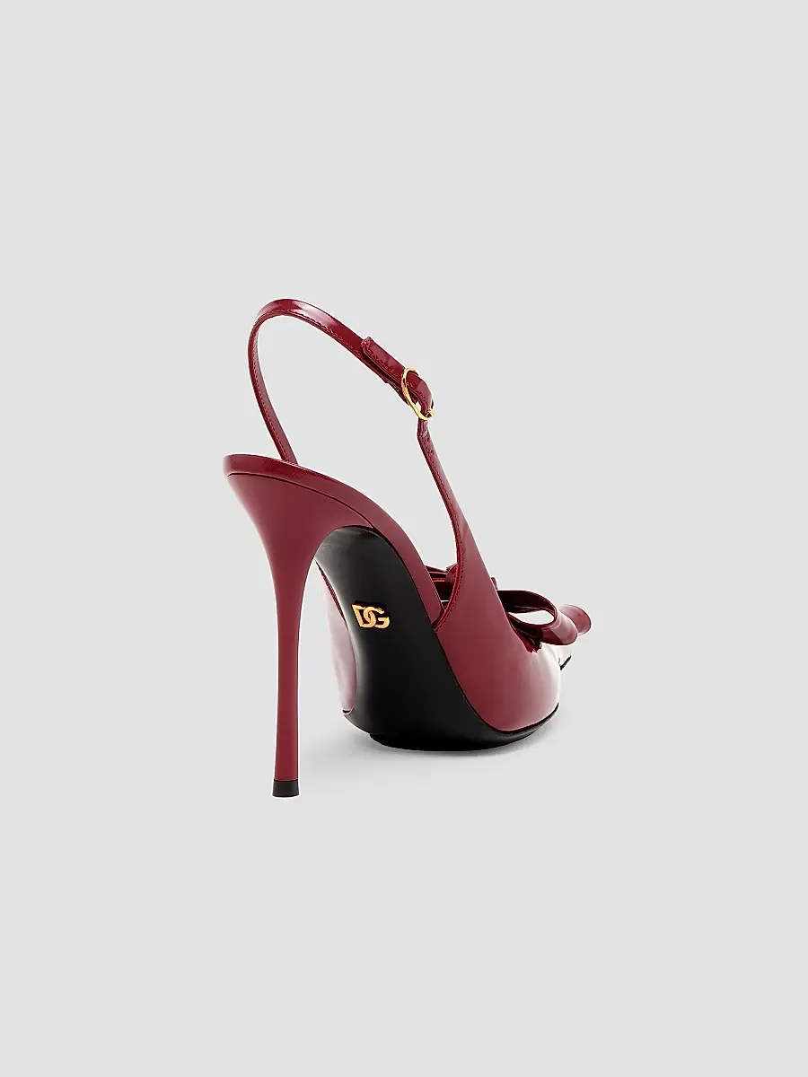 Dolce & Gabbana Women's 90MM Patent Leather Slingback Pumps | Thumbnail 4 Dolce & Gabbana Women's 90MM Patent Leather Slingback Pumps | Thumbnail 4