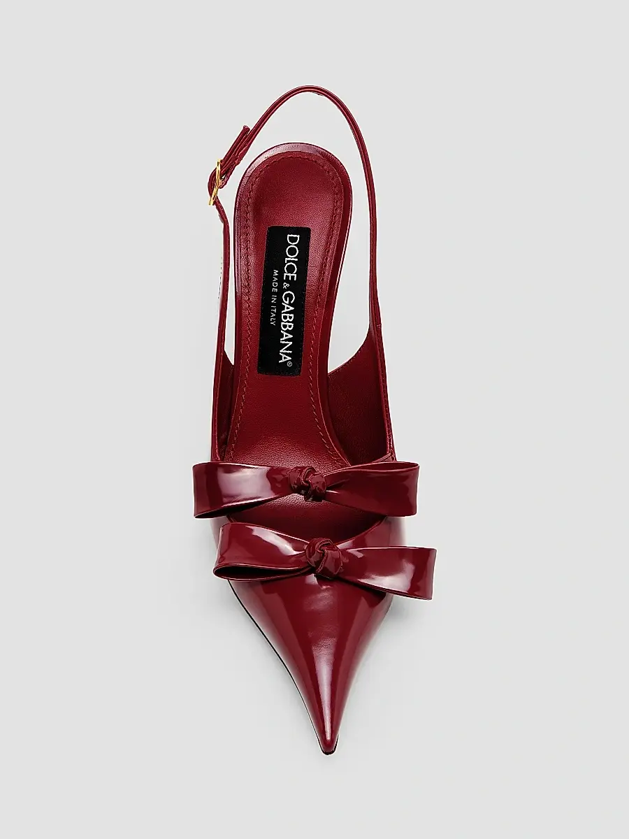 Dolce & Gabbana Women's 90MM Patent Leather Slingback Pumps | Thumbnail 5 Dolce & Gabbana Women's 90MM Patent Leather Slingback Pumps | Thumbnail 5