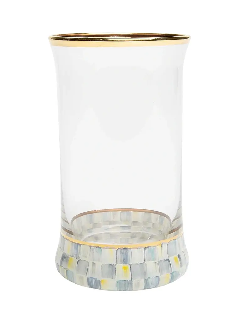 MacKenzie-Childs Sterling Check Highball Glass