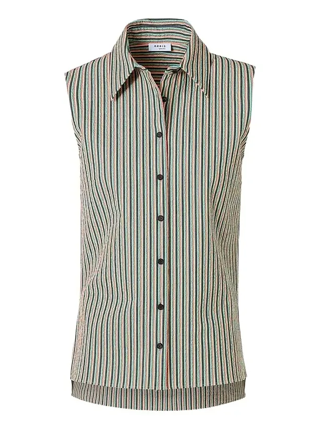 Women's Seersucker Striped Cotton Blouse Women's Seersucker Striped Cotton Blouse