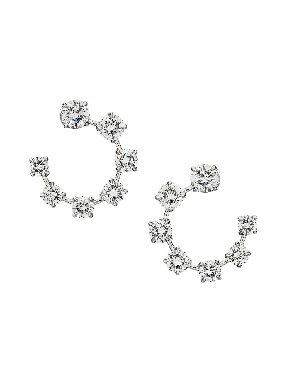 Diamonds at Saks Fifth Avenue Women's Platinum & 7.37 TCW Diamond Hoop Earrings