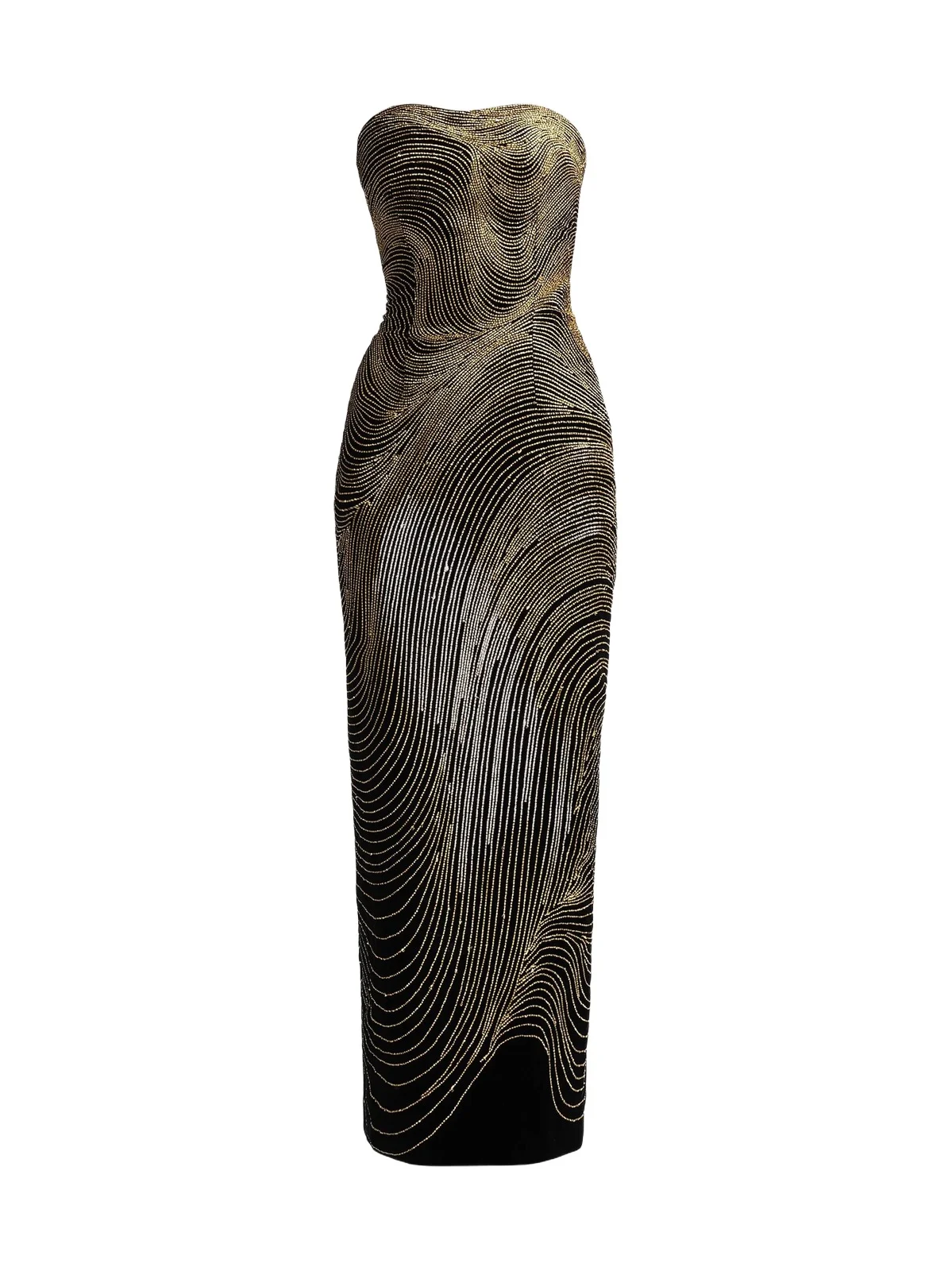 Women's Bugle Waves Embroidered Strapless Cocktail Dress