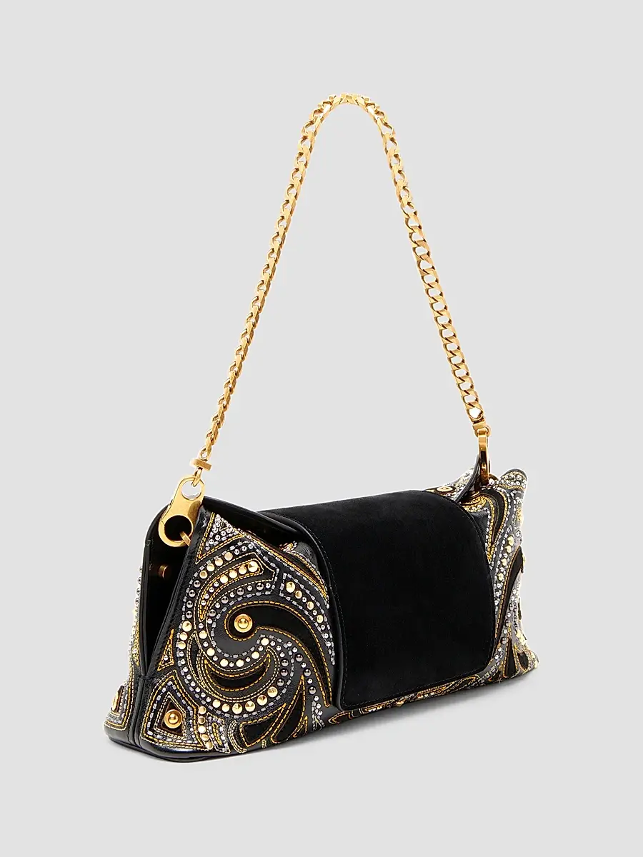 Versace Women's Vivian Embroidered Leather Clutch | Thumbnail 4 Versace Women's Vivian Embroidered Leather Clutch | Thumbnail 4