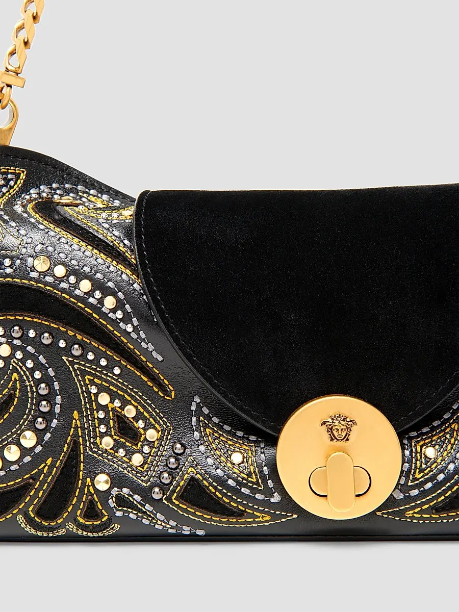 Versace Women's Vivian Embroidered Leather Clutch | Thumbnail 6 Versace Women's Vivian Embroidered Leather Clutch | Thumbnail 6