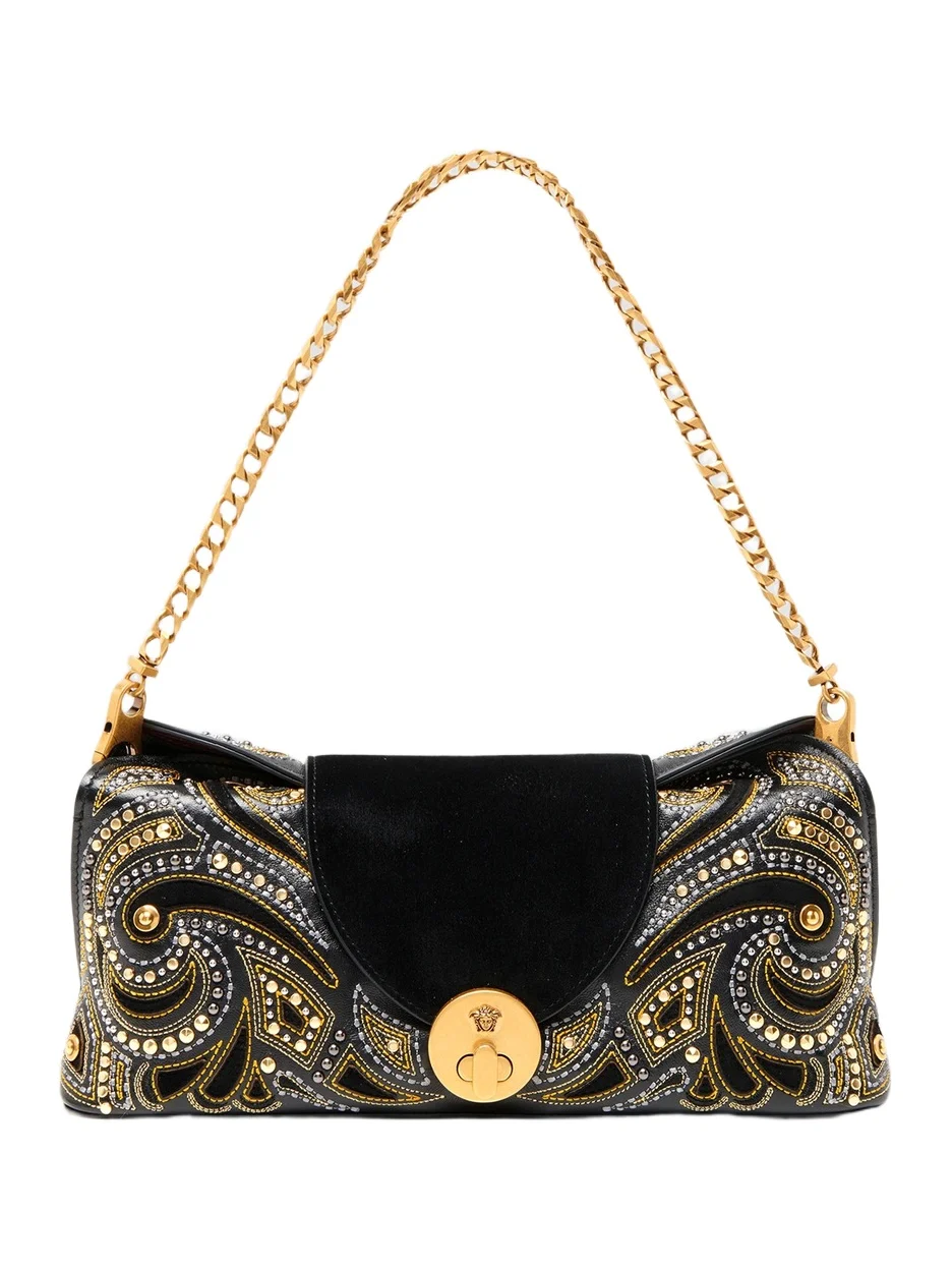 Versace Women's Vivian Embroidered Leather Clutch