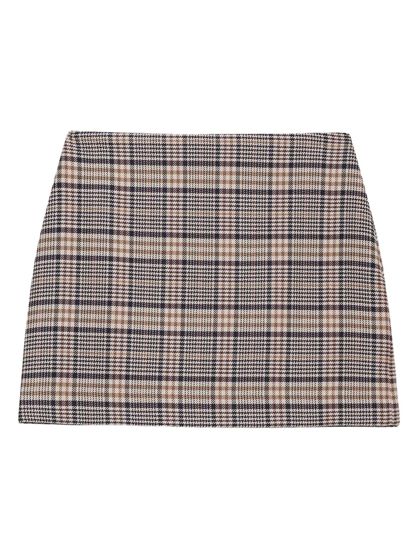 Anine Bing Women's Tierra Check Mini Skirt
