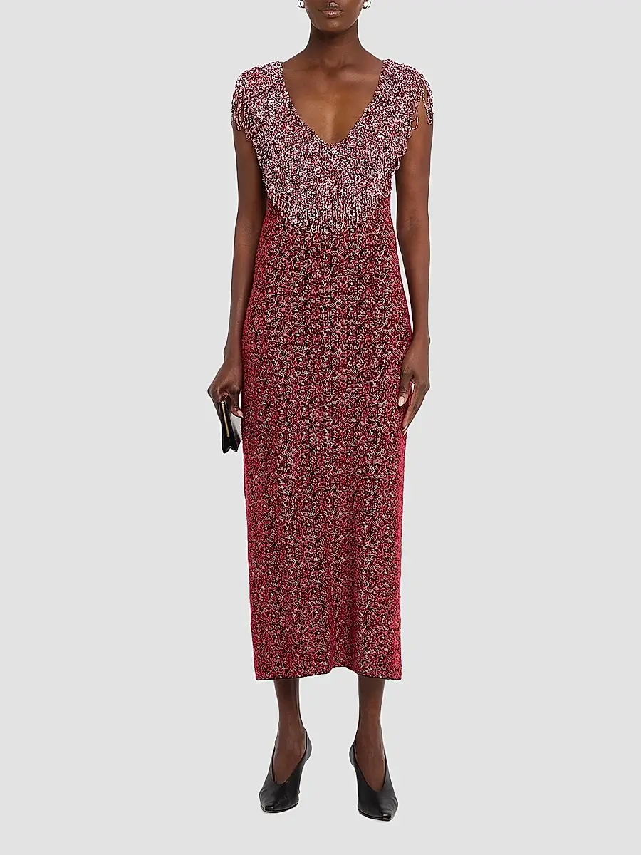 Brandon Maxwell Women's The Amara Embellished Sheath Midi Dress | Thumbnail 2 Brandon Maxwell Women's The Amara Embellished Sheath Midi Dress | Thumbnail 2