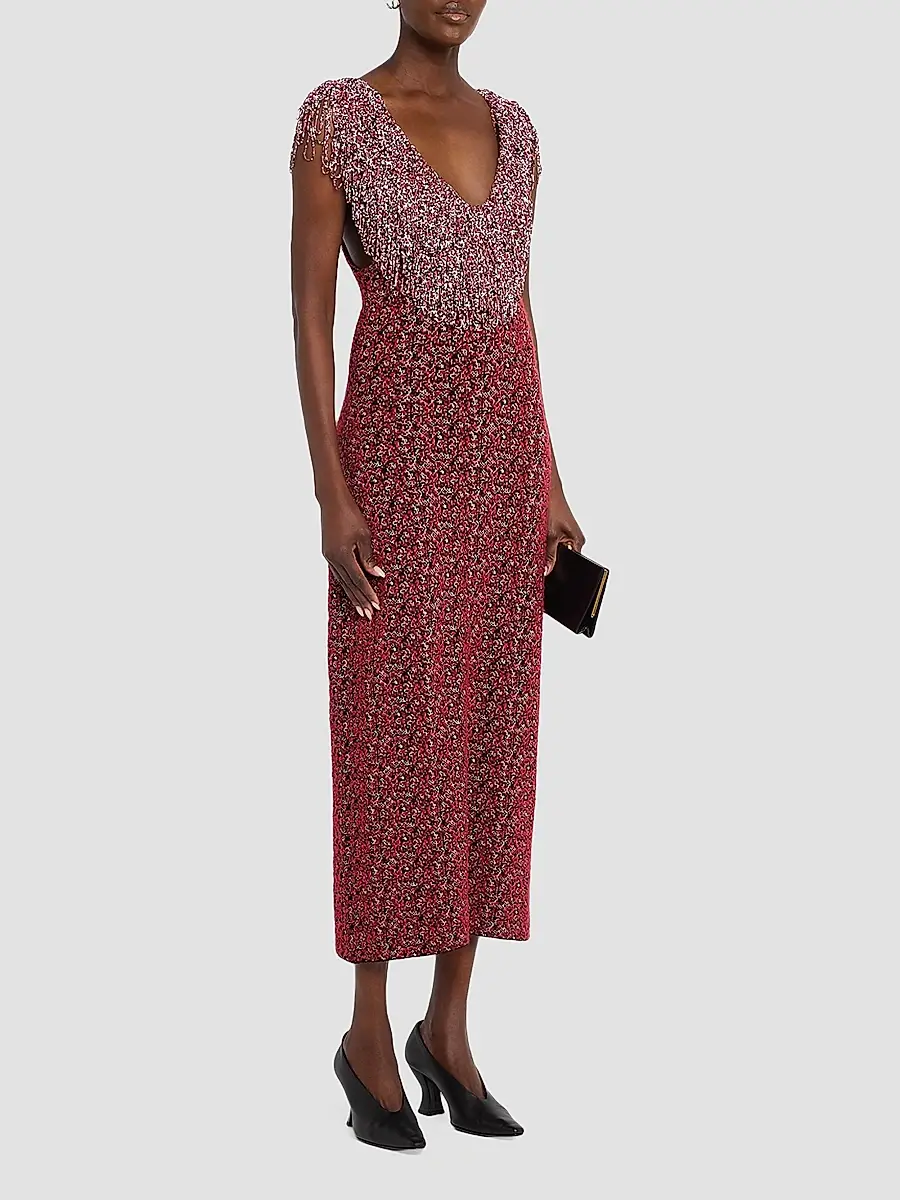 Brandon Maxwell Women's The Amara Embellished Sheath Midi Dress | Thumbnail 4 Brandon Maxwell Women's The Amara Embellished Sheath Midi Dress | Thumbnail 4