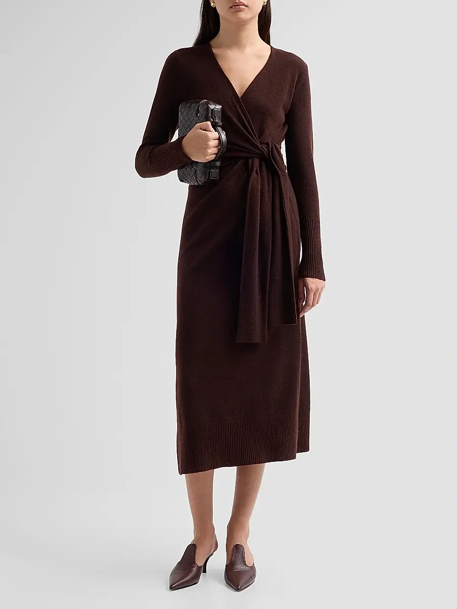 Veronica Beard Women's Salomez Knit Wrap Midi Dress | Thumbnail 2 Veronica Beard Women's Salomez Knit Wrap Midi Dress | Thumbnail 2