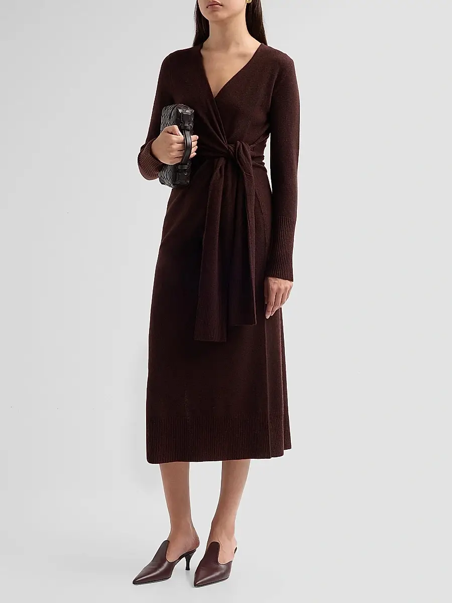 Veronica Beard Women's Salomez Knit Wrap Midi Dress | Thumbnail 4 Veronica Beard Women's Salomez Knit Wrap Midi Dress | Thumbnail 4