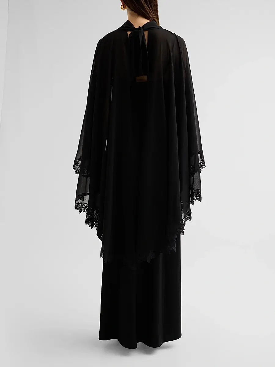 Kobi Halperin Women's Carmen Satin A-Line Cape Maxi Dress | Thumbnail 3