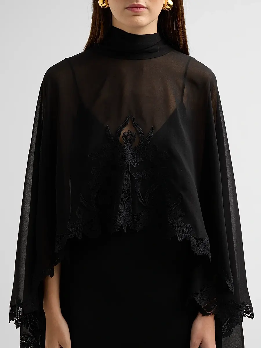 Kobi Halperin Women's Carmen Satin A-Line Cape Maxi Dress | Thumbnail 5